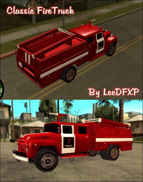 Firetruck in GTA San Andreas, the Classic Firetruck that has been created b...